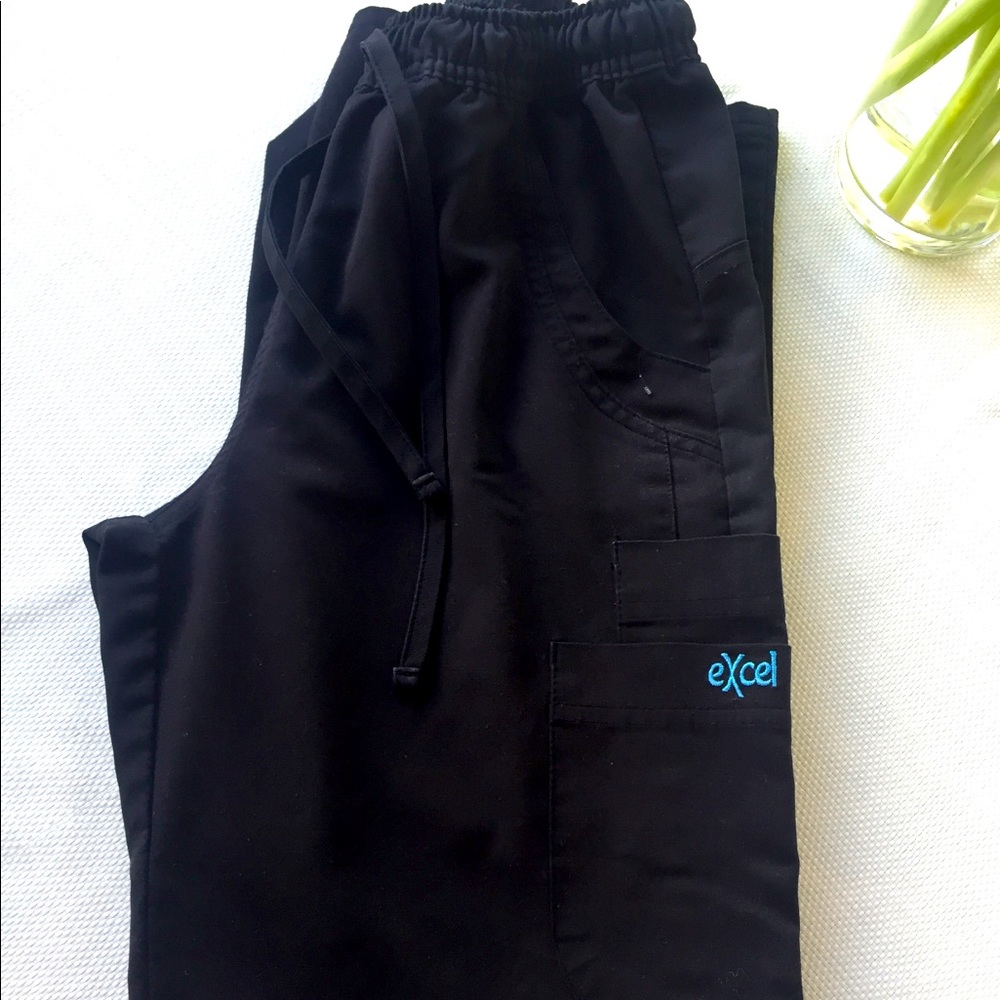 Black Excel scrub pants